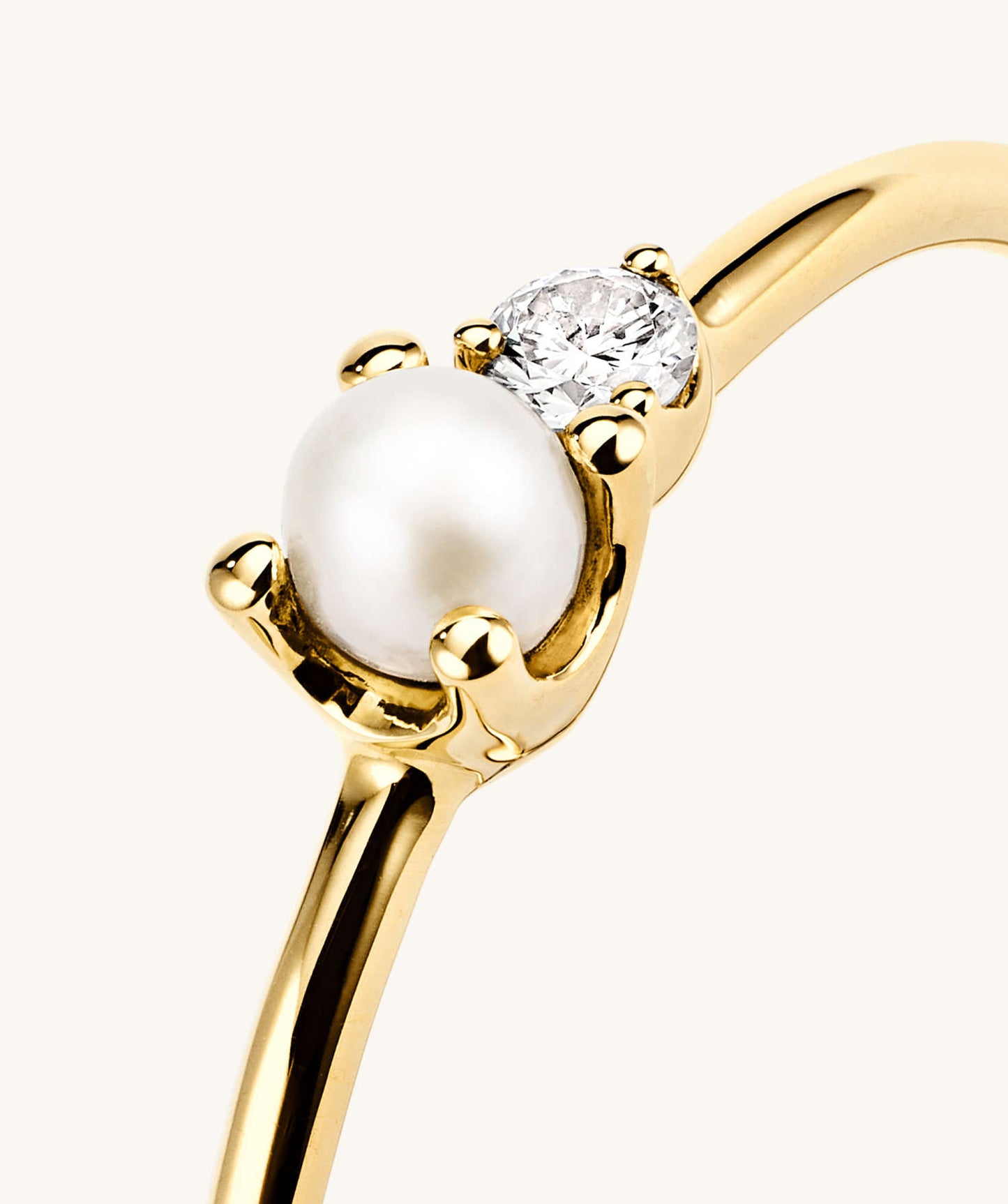 Pearl and Zircon Stacker Ring