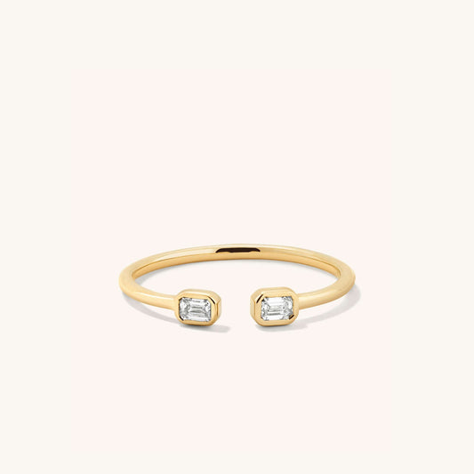 Zircon Emerald Cut Open Ring For Her