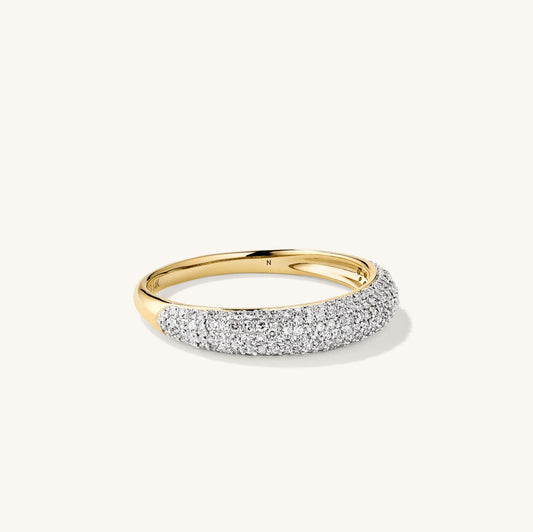 Pavé Zircon Thin Dôme Ring For Her