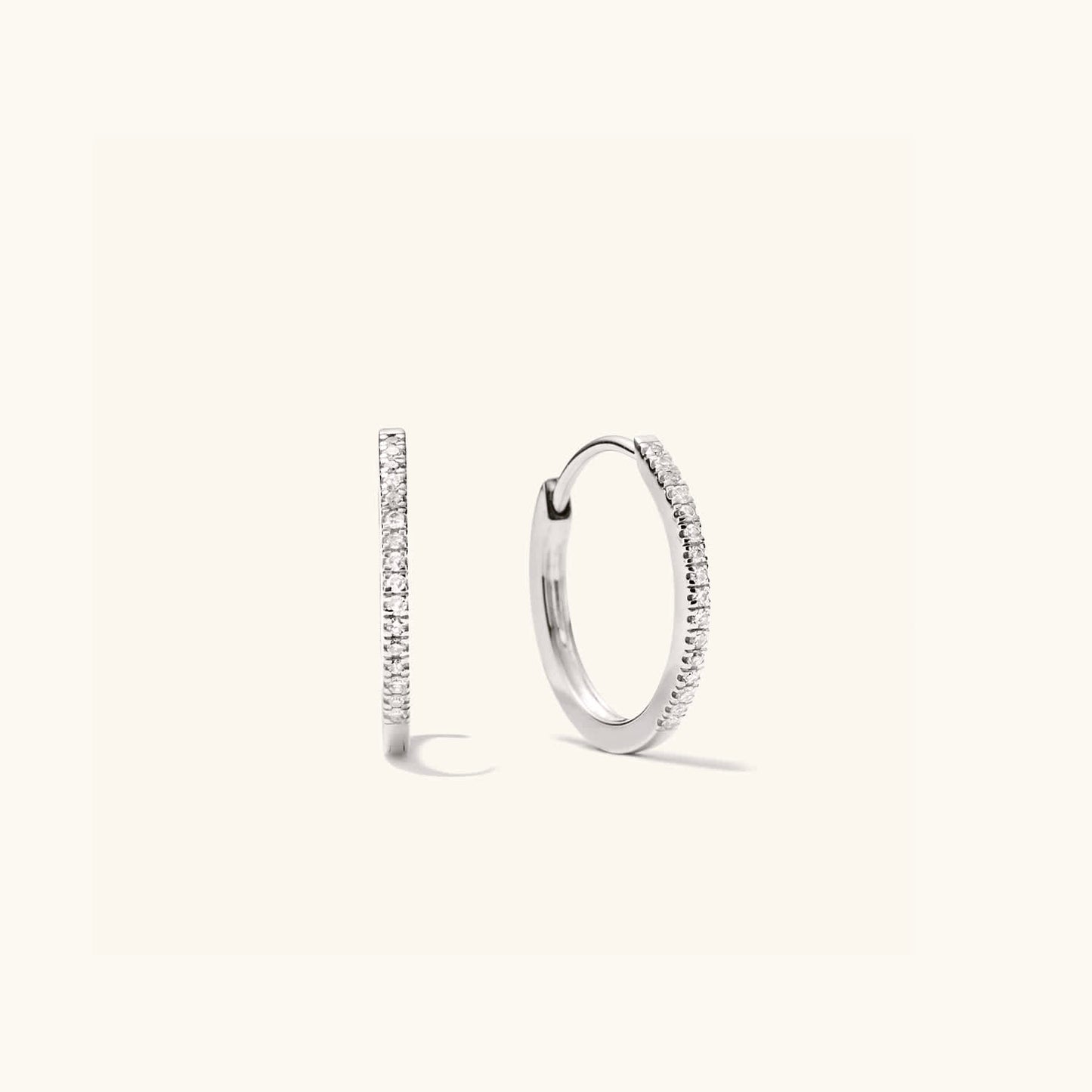 Pavé Diamond Small Hoops For Her