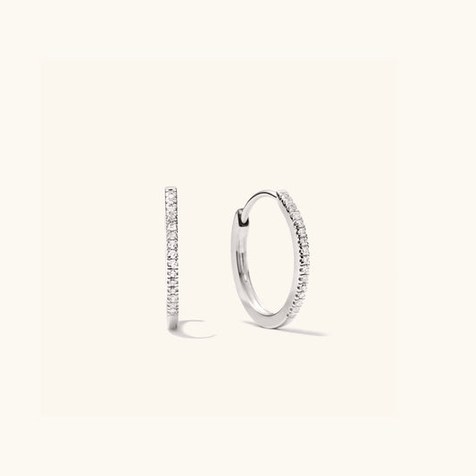 Pavé Diamond Small Hoops For Her