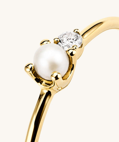 Pearl and Zircon Stacker Ring