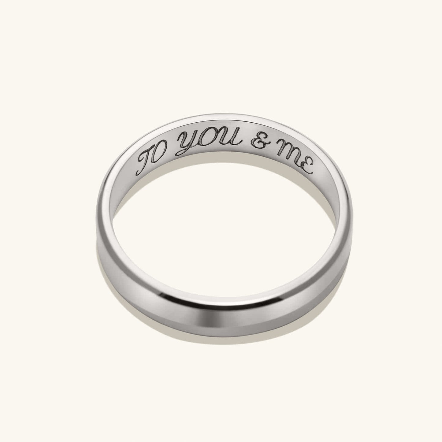 Personalized 4mm Smooth Band Unisex
