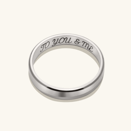 Personalized 4mm Smooth Band Unisex