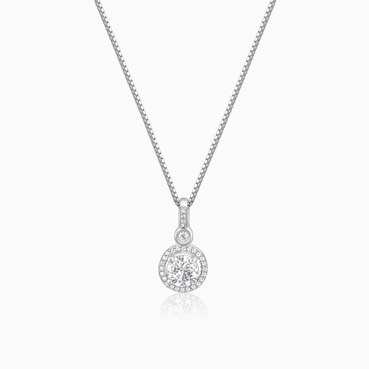 Silver Drizzle Drop Pendant with Box Chain For Her