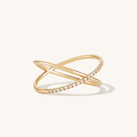 Pavé Diamond X Ring For Her